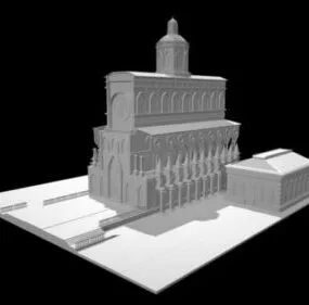 Cathedral Architecture Lowpoly 3d model