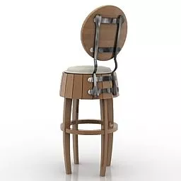 Bar Chair High Back 3d model