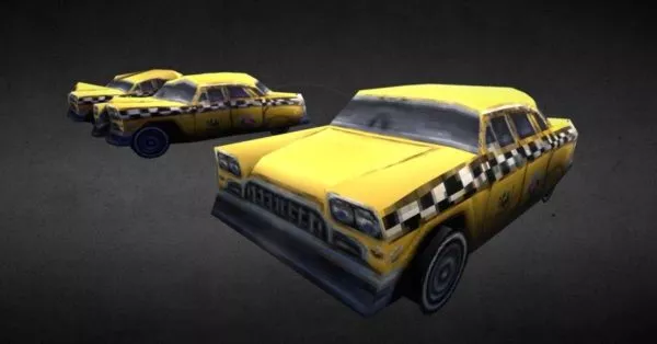Checker Taxi Car 3d model Checker Taxi Car 3d model