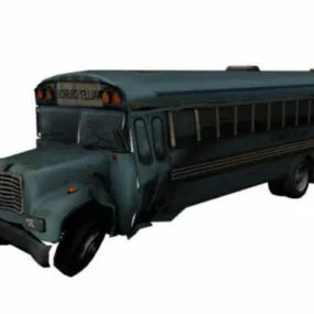 Old Church Bus Vehicle 3d model