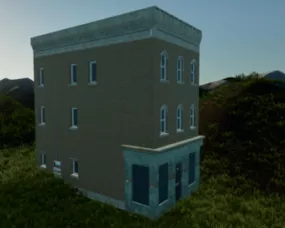 City Brick House Building 3d model