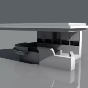 Coffee Kiosk Building 3d model