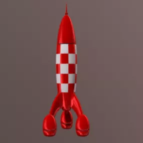 Cartoon Rocket Tin Tin 3d model