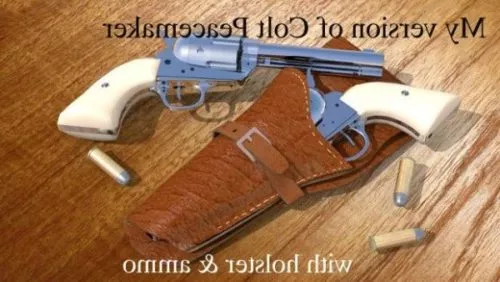 Colt Gun Army Weapon 1860 3d model
