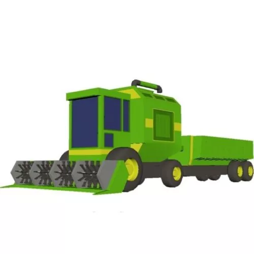 Combine Harvester Truck Lowpoly 3d model Combine Harvester Truck Lowpoly 3d model