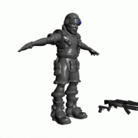 Comic Soldier Character Design 3d model