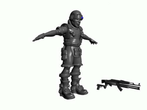 Comic Soldier Character Design 3d model Comic Soldier Character Design 3d model