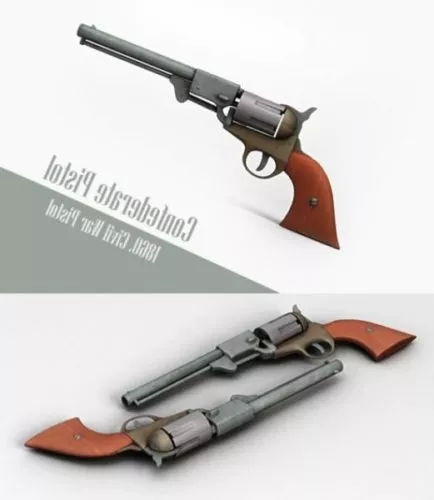 Weapon Confederate Pistol Gun 3d model Weapon Confederate Pistol Gun 3d model