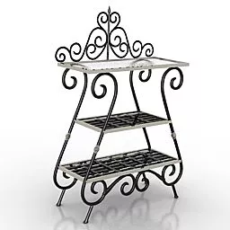 Antique Metal Console Table 3d model