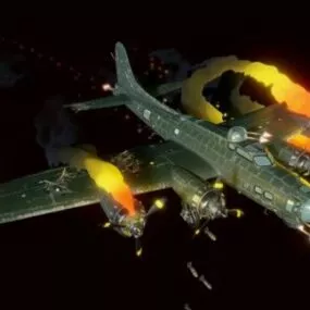 Crash Airplane B17 3d model