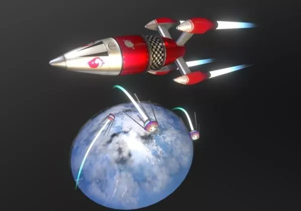 Crowded Orbit Rocket 3d model Crowded Orbit Rocket 3d model