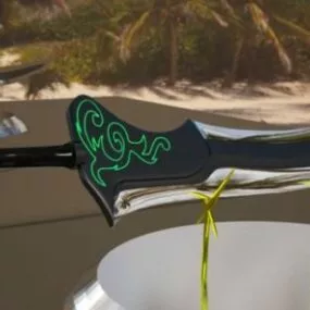 Curved Sword Weapon 3d model