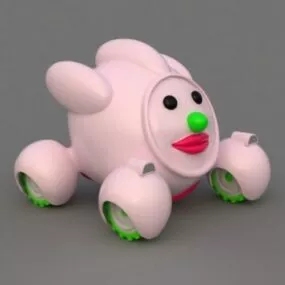 Cute Kid Cartoon Car 3d model