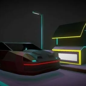 Cyberpunk Car Design 3d model