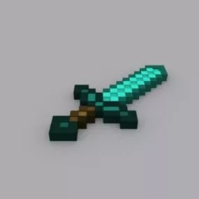 Diamond Sword Gaming Style 3d model