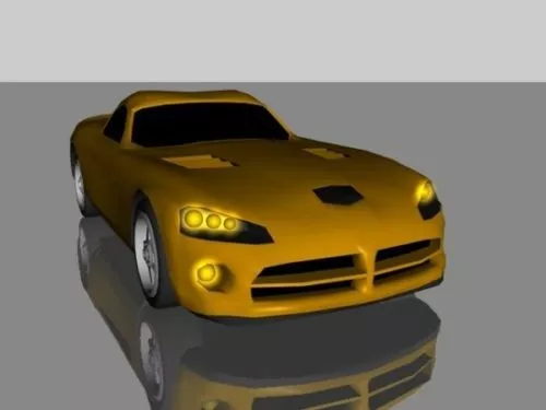 Yellow Dodge Viper Car 3d model Yellow Dodge Viper Car 3d model