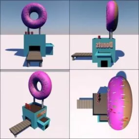 Donut Shop House 3d model