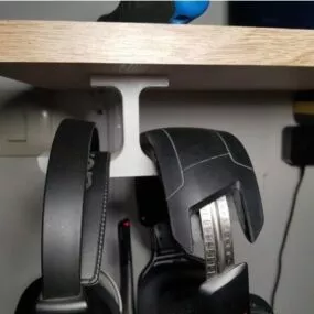 Printable Double Headphones Hook 3d model