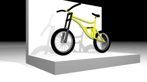 Red Classic Motorcycle 3d model