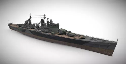 Drake British Heavy Cruiser 3d model Drake British Heavy Cruiser 3d model