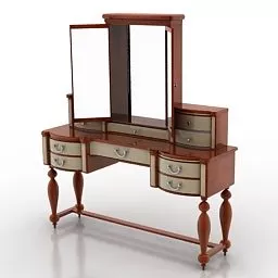 Wood Dresser For Bedroom 3d model