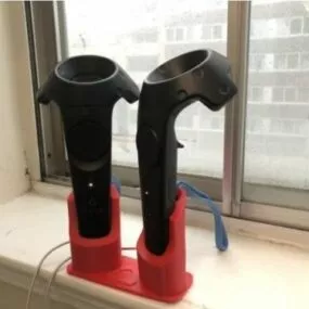 Printable Dual Htc Vive Charging Stand 3d model