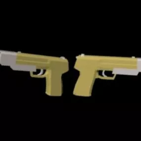 Dual Pistol Gun Lowpoly 3d model