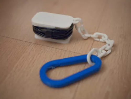 Earbud Box With Keychain Printable 3d model Earbud Box With Keychain Printable 3d model