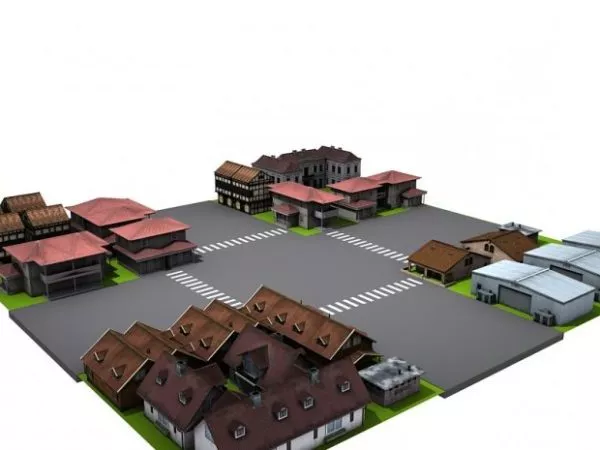 Ww2 Saving Private Ryan City Building Scene 3d model