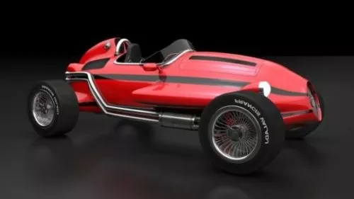 Red Fv Vintage Car 3d model Red Fv Vintage Car 3d model