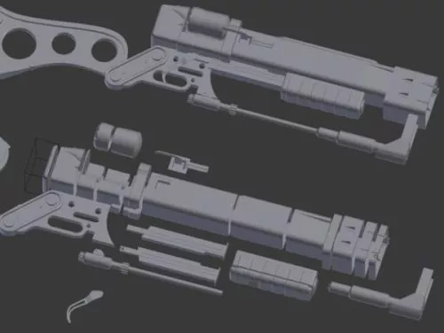 Printable Fallout 4 Laser Rifle Split 3d model Printable Fallout 4 Laser Rifle Split 3d model