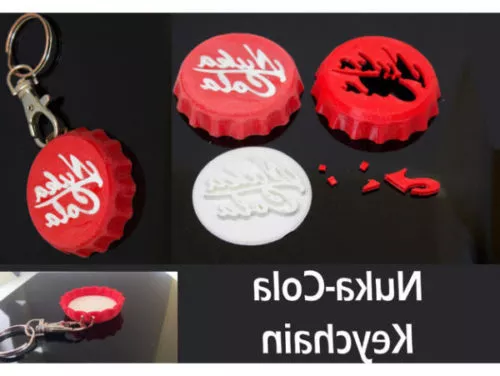 Printable Fallout Nuka Cola Keychain 3d model Printable Fallout Nuka Cola Keychain 3d model