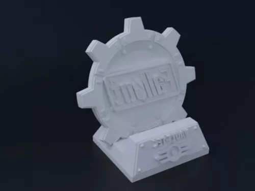 Printable Fallout Themed Phone Dock 3d model Printable Fallout Themed Phone Dock 3d model