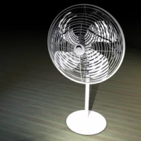 Simple White Fan 3d model