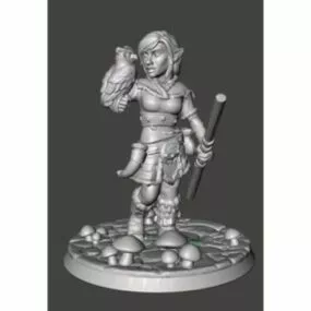 Female Gnome Druid Character Sculpture 3d model