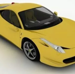 Yellow Ferrari 458 Car 3d model