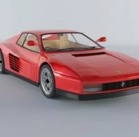 Old Ferrari Testarossa 1984 Car 3d model