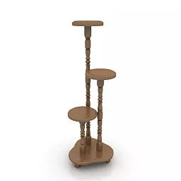 Wooden Flowers Stands 3d model