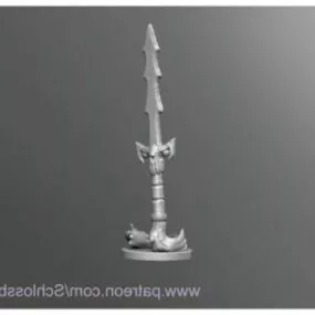 Flying Sword Sculpture 3d model