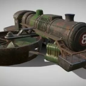 Sci-fi Flying Train 3d model