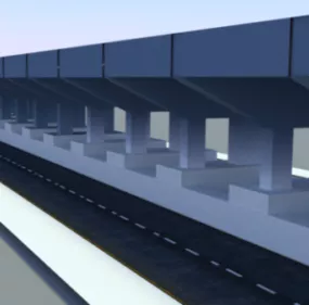 Flyover Road Railway 3d model