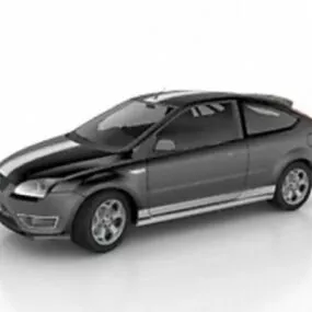 Ford Focus Black Car 3d model