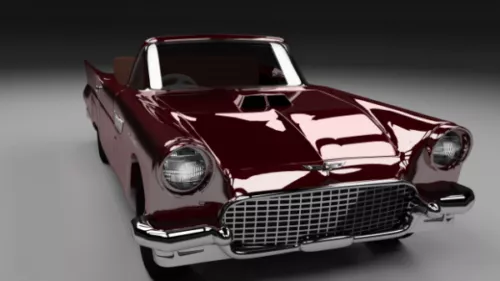Red Ford Thunderbird Car 3d model Red Ford Thunderbird Car 3d model
