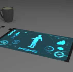 Futuristic Tablet Design 3d model