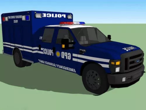 Police Emergency Service Truck 3d model Police Emergency Service Truck 3d model