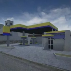 Gas Station Building 3d model