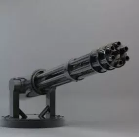 Military Gatling Gun Turret Weapon 3d model