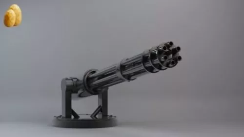Military Gatling Gun Turret Weapon 3d model Military Gatling Gun Turret Weapon 3d model