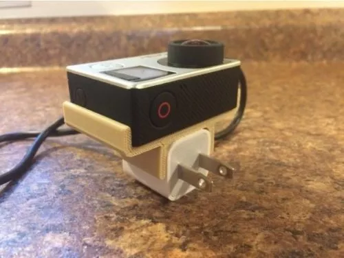 Printable Gopro Hero4 Charging Holder 3d model Printable Gopro Hero4 Charging Holder 3d model