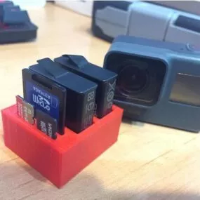 Printable Gopro Organization 3 Batteries 3d model
